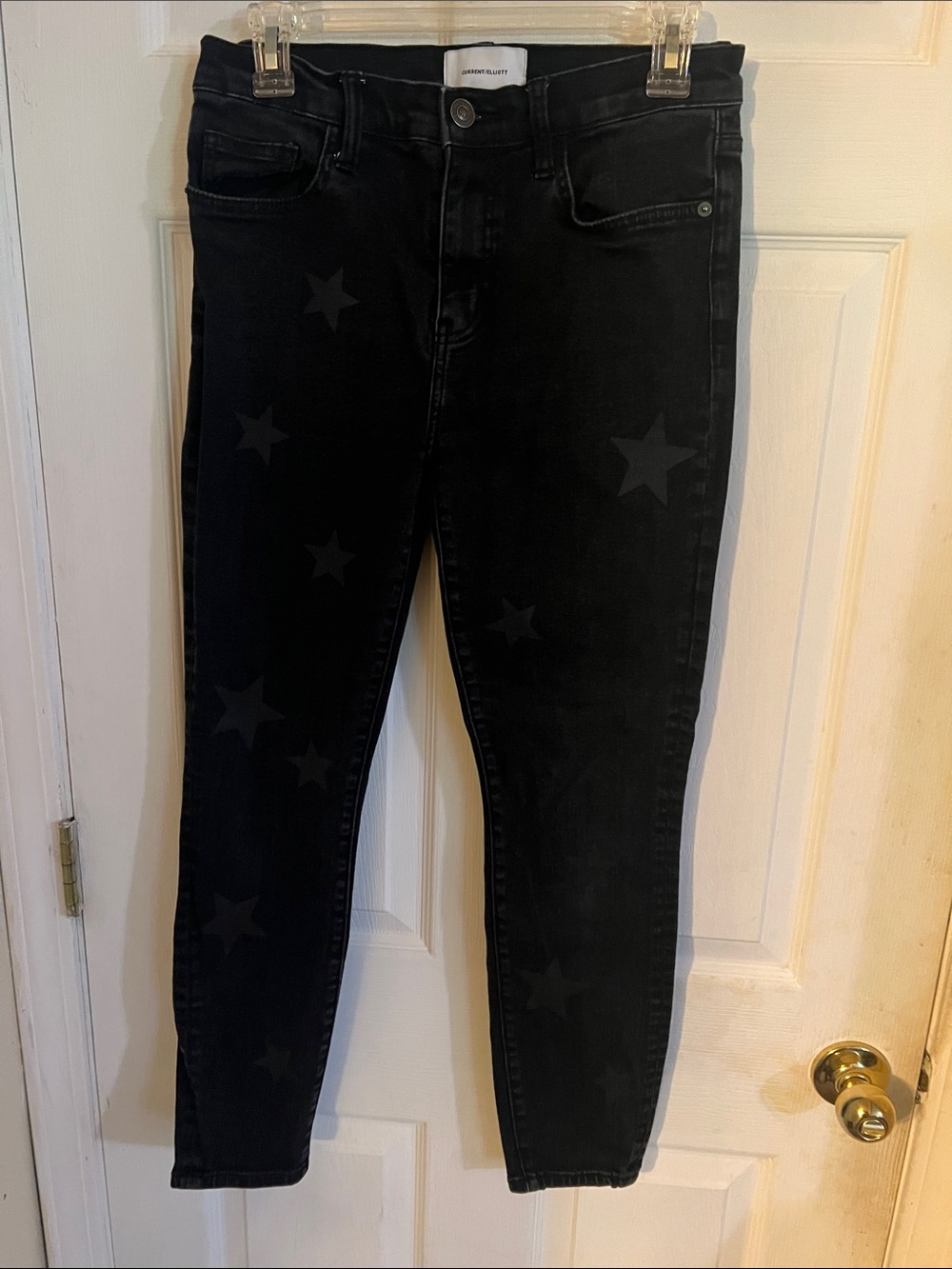 Current/Elliot Black Skinny Star Jeans 28